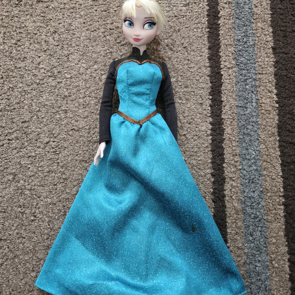 Blue and Black Doll with Glitter Dress